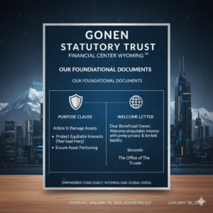 Purpose Clause of our Governing Instrument and a Welcome Letter for our Beneficial Owners